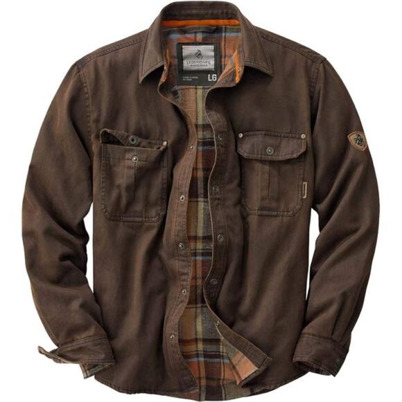 Legendary Whitetails Journeyman Shirt Jacket Flannel Lined Shacket for Men - Picture 1 of 6